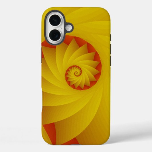 イエロースパイラル抽象芸術電話ケース Case-Mate iPhoneケース (裏面)