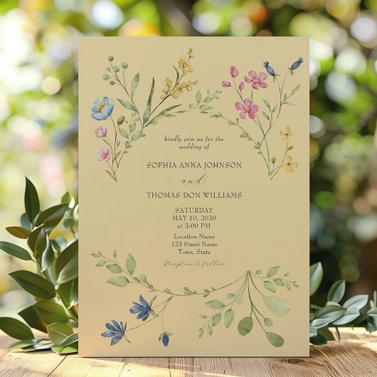 イエロースプリングウェディングインビテーション 招待状