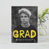 イエロースプレイ絵を描トフォト卒業パーティー 招待状 (スタンド正面)