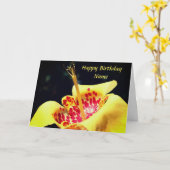 イエロースポッテッドリリー花パーソナライズされた誕生日 カード (黄色い花)