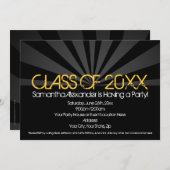 イエロースポットライト卒業パーティー招待状 招待状 (正面/裏面)