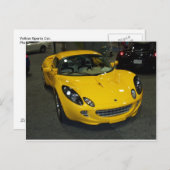 イエロースポーツカー ポストカード (正面/裏面)