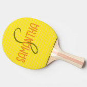 イエロースポーツタイポグラフィユニークモノグラモダンム 卓球ラケット (横)