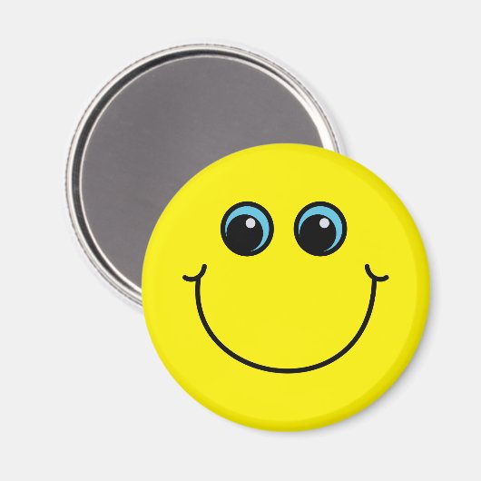 イエロースマイルエモジ顔 マグネット (正面/裏面)