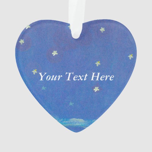 イエロースマイルムーン顔スターズファンタジー女性 オーナメント (裏面)