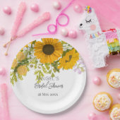 イエロースモダンマーフラワーズブーケブライダルシャワー ペーパープレート (パーティー)