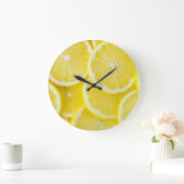 イエロースライスレモン ラージ壁時計 (ホーム)