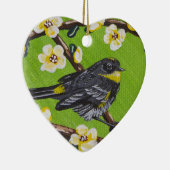 イエロースロートウォーブラー~春 セラミックオーナメント (右)