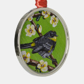 イエロースロートウォーブラー～春 メタルオーナメント (右)