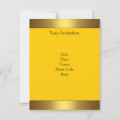 イエロースワールゴールド 25歳の誕生日パーティー 招待状 (裏面)