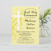 イエロースワールファーストホーリーコミュニオン招待状 招待状 (スタンド正面)