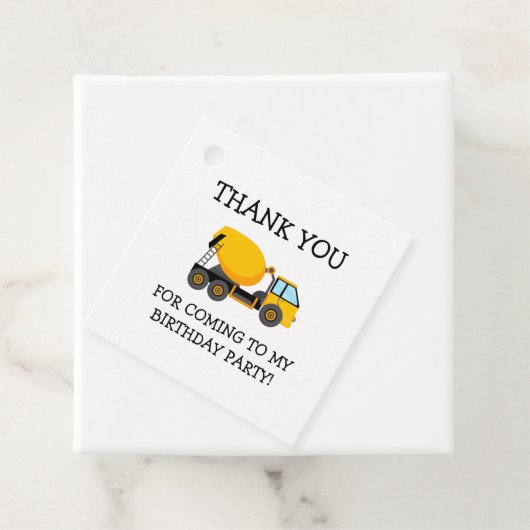 イエローセメントトラックチャイルドの誕生日ありがとう フェイバータグ (インサイチュ)