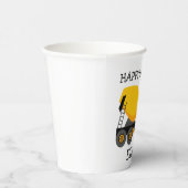 イエローセメントトラック子供の誕生日パーティー名 紙コップ (右)