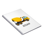 イエローセメントミキサー建築トラック名前をカスタムする ノートブック (右側)