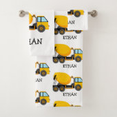 イエローセメント建築トラックカスタムのチャイルドーズ バスタオルセット (インサイチュ)