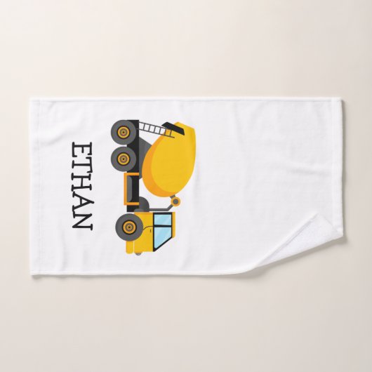 イエローセメント建築トラックカスタムのチャイルドーズ バスタオルセット (ハンドタオル)