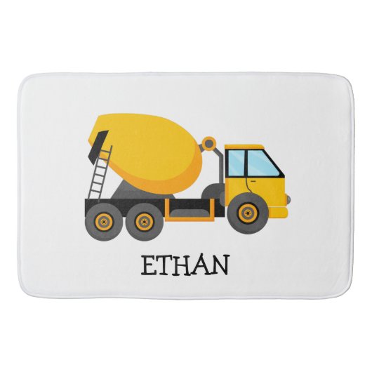 イエローセメント建築トラックカスタムのチャイルドーズ バスマット (正面)