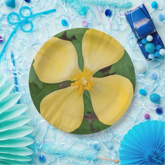 イエローセランジンポピーフローラ ペーパープレート (パーティー)