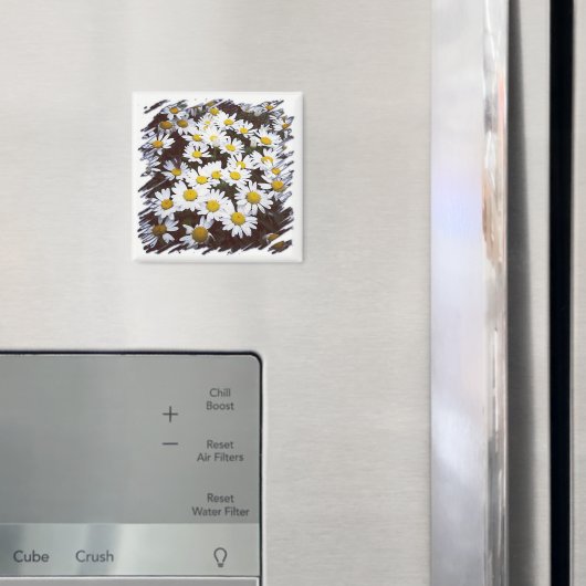 イエローセンターホワイトシャスタデイジー写真 マグネット (インサイチュ (冷蔵庫))