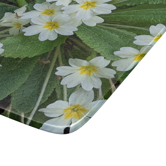 イエローセンター付きホワイトプリムローゼスフローラ カッティングボード (角)