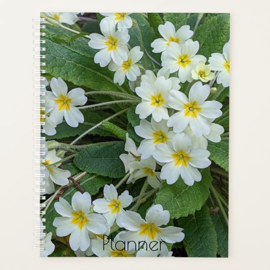 イエローセンター付きホワイトプリムローゼスフローラ プランナー手帳