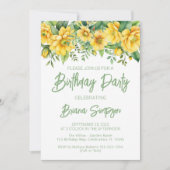 イエローセージグリーンフローラ誕生日パーティー 招待状 (正面)