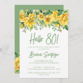 イエローセージグリーンフローラ80thバースデーパーティー 招待状 (正面/裏面)