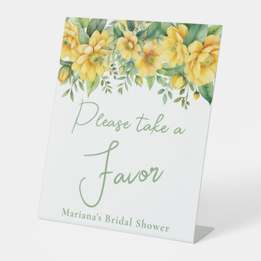 イエローセージフローラブライダルシャワー 台座サイン (正面)