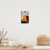 イエローセーター,モディリアーニのジャンヌ・ヘブテルヌ ポスター (キッチン)