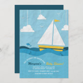 イエローセーリングボート招待状 招待状 (正面/裏面)
