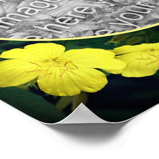 イエローゼラニウム花枠自分の写真を作成 ポスター (角)