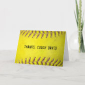 イエローソフトボールコーチありがとうございました カード (正面)