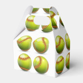 イエローソフトボールテーマ誕生日パーティー フェイバーボックス (正面サイド)