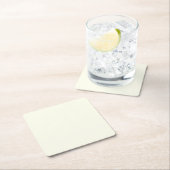 イエローソフト淡い色のホワイトパステル無地のカラー スクエアペーパーコースター (インサイチュ)