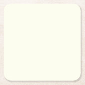 イエローソフト淡い色のホワイトパステル無地のカラー スクエアペーパーコースター (正面)