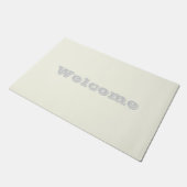 イエローソフト淡い色のホワイトパステル無地のカラー ドアマット (アングル)