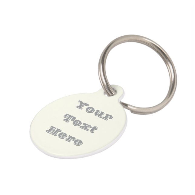 イエローソフト淡い色のホワイトパステル無地のカラー ペット　ネームタグ (側面)