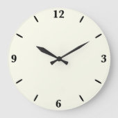 イエローソフト淡い色のホワイトパステル無地のカラー ラージ壁時計 (正面)