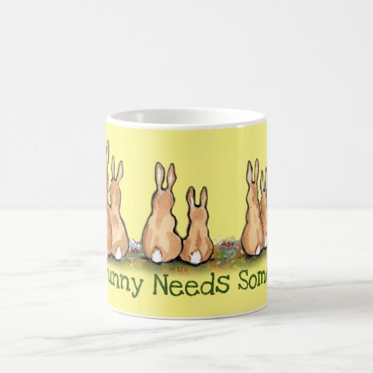 イエローソメイバニーウサギ愛の感謝 コーヒーマグカップ (中央)