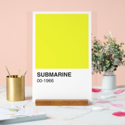 イエローソングアルバム – 白い背景 アクリルサイン (ウェディング)