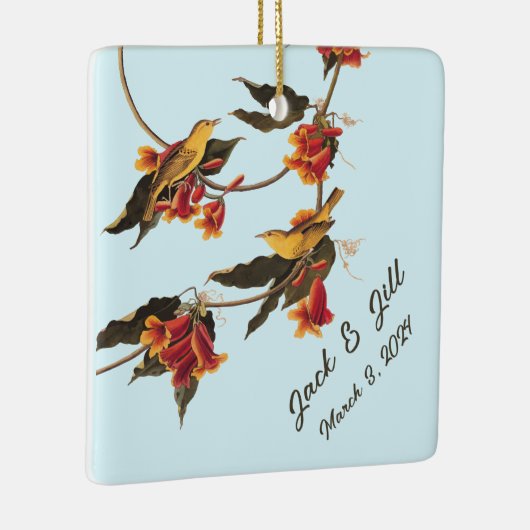 イエローソングバーズオンクロスバイン セラミックオーナメント (右)