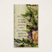 イエローソングバードケージの好意ギフトラベル (裏面)