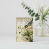 イエローソングバードケージギフトレジストリ挿入カード エンクロージャーカード (スタンド正面)