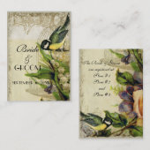 イエローソングバードケージギフトレジストリ挿入カード エンクロージャーカード (正面/裏面)