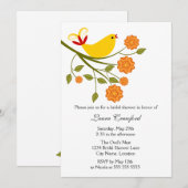 イエローソンバードブライダルシャワー招待 招待状 (正面/裏面)