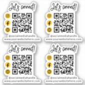 イエローソーシャルメディアのQrコードを接続しよう シール (正面)