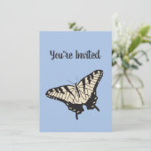 イエロータイガーアゲハチョウバタフライイラストレーション 招待状 (スタンド正面)