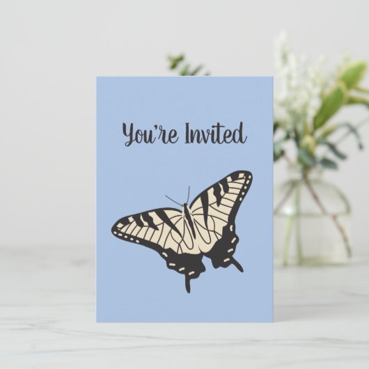 イエロータイガーアゲハチョウバタフライイラストレーション 招待状 (スタンド正面)