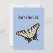 イエロータイガーアゲハチョウバタフライイラストレーション 招待状 (正面)