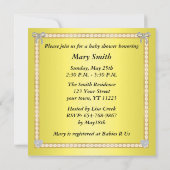 イエロータイガーダイヤモンドボウベイビーシャワー招待状 招待状 (裏面)